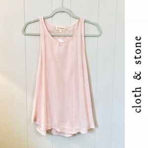 NWT Cloth & Stone Tank Top Shell Pink Tiny Stripes Cala Lilly Cottage Medium